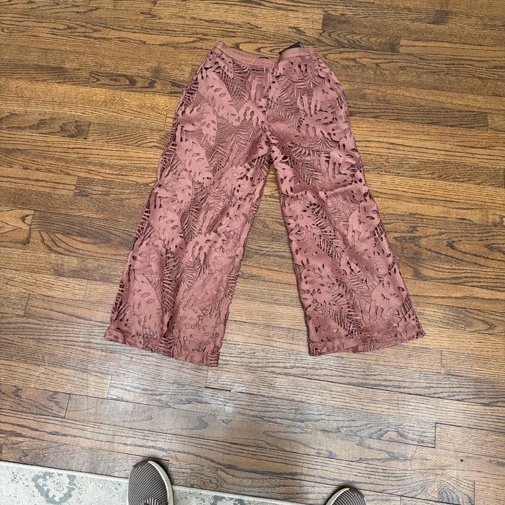 Express High waisted lace Patterned Wide-Leg Pants